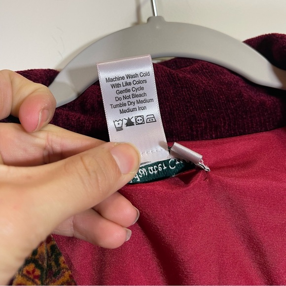 Coldwater Creek Pink Red Floral Paisley Velvet Blazer Jacket Size 1X - Picture 5 of 7